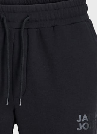 Jack & Jones Siyah Erkek Regular Fit Logo Baskılı Sweatpant 12207058 JPSTGORDON JJSOFTSWEATPANT