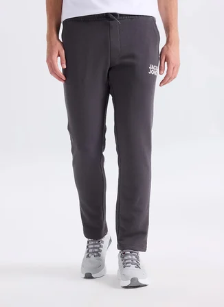 Jack & Jones Gri Erkek Regular Fit Logo Baskılı Sweatpant 12207058 JPSTGORDON JJSOFTSWEATPANT