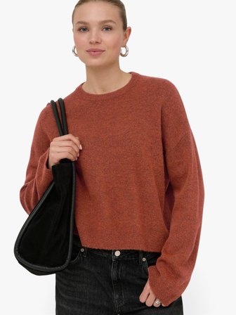 ONLSIMONI L/S O-NECK PULLOVER KNT NOOS  Kırmızı Kazak - 15368976