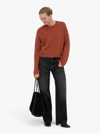 ONLSIMONI L/S O-NECK PULLOVER KNT NOOS  Kırmızı Kazak - 15368976