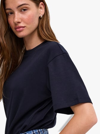 ONLSUPERIOR SS ONECK LOOSETOP JRS NOOS Kadın Mavi T-Shirt - 15377604