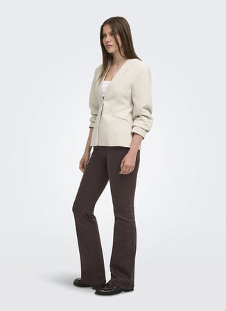 ONLY Kahverengi Kadın Pantolon ONLBLUSH MID FLARED COLOUR PANT PNT