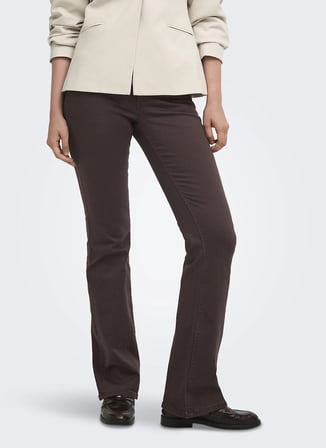 ONLY Kahverengi Kadın Pantolon ONLBLUSH MID FLARED COLOUR PANT PNT