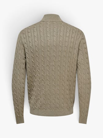 ONSLOUI REG 12 CABEL HALF ZIP KNIT NOOS Erkek Kahverengi Kazak - 22033763
