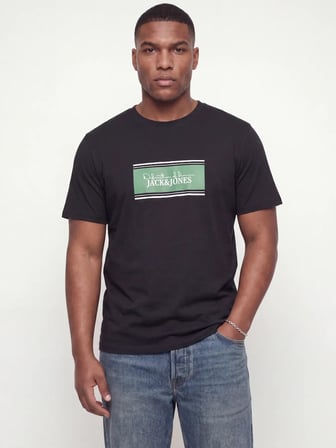 Jack Jones Buster Logo Büyük Beden Erkek Tişört 12299611