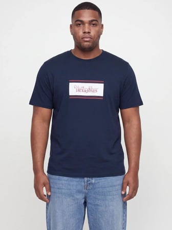 Jack Jones Buster Logo Büyük Beden Erkek Tişört 12299611