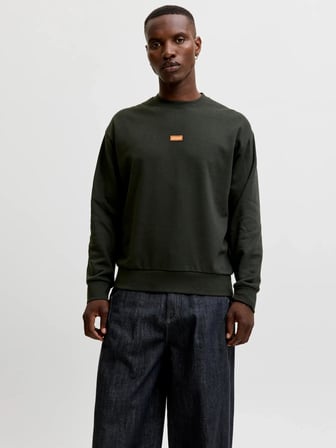 Jack Jones Clup Badge Relaxed Fit Bisiklet Yaka  Erkek Sweat 12300444