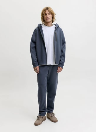 Jack & Jones Lacivert Erkek Rahat Sweatshirt 12301089 JCOFUSION SWEAT FULL HOOD