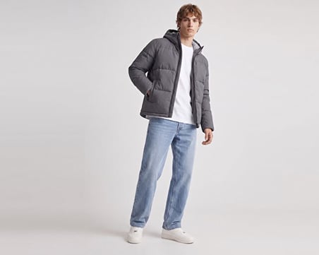 Jack Jones JJGALAXY PUFFER JACKET Erkek Outdoor Montu 12303930-ASPHALT Gri
