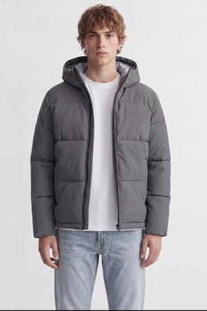 Jack & Jones Erkek Jjgalaxy Kapüşonlu Şişme Mont 12303930 Asfalt
