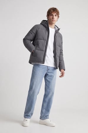 Jack & Jones Erkek Jjgalaxy Kapüşonlu Şişme Mont 12303930 Asfalt