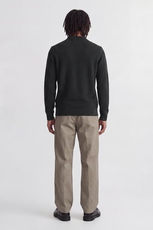 Jack & Jones Pamuklu Regular Fit Düğmeli Polo Yaka Kazak Erkek POLO YAKA KAZAK 12299904 KÖMÜR