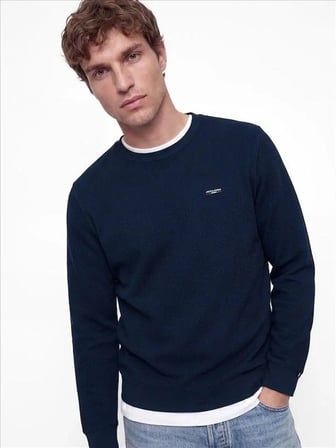 Jack & Jones Jprblualves Structure Crewneck Erkek Sweatshirt