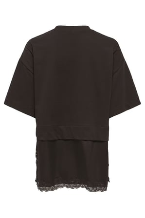 Only Onlmexa Pamuklu Regular Fit Dantel Detaylı T Shirt Bayan T SHİRT 15382176 KOYU KAHVE