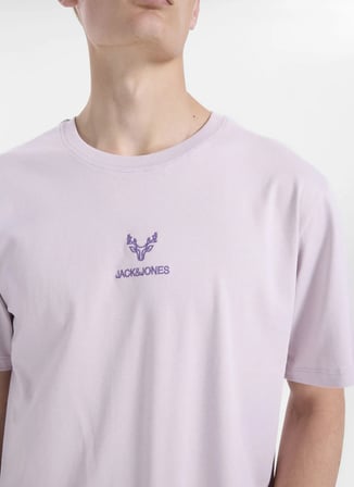 Jack & Jones Lila Erkek Regular Fit Logo Baskılı T-Shirt 12307781 JORWILDLIFE TEE CREW BSS26