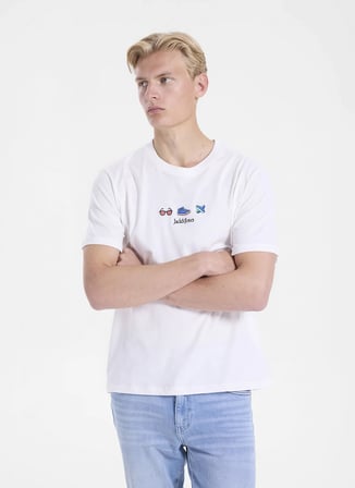 Ekru Erkek %100 Pamuk Regular Fit T-Shirt 12306243 JORDESTINATION TEE CRW S26