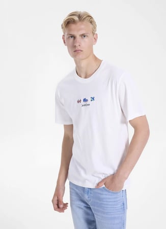 Ekru Erkek %100 Pamuk Regular Fit T-Shirt 12306243 JORDESTINATION TEE CRW S26