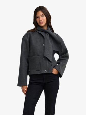 ONLCARRIE SCARF JACKET OTW Kadın Gri Ceket - 15382557