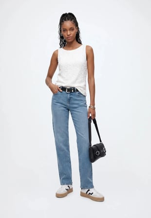 ONLY Onlvally Kadın Normal Bel Wide Leg Geniş Paça Jean Pantolon Medium Blue Denim