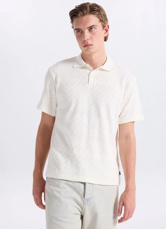 Jack & Jones Ekru Erkek Regular Fit Zikzak Desenli Polo T-Shirt 12308294 JPRBLATRENTONJACQU POLOSMU