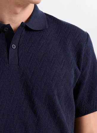 Jack & Jones Lacivert Erkek Regular Fit Zikzak Desenli Polo T-Shirt 12308294 JPRBLATRENTONJACQU POLOSMU