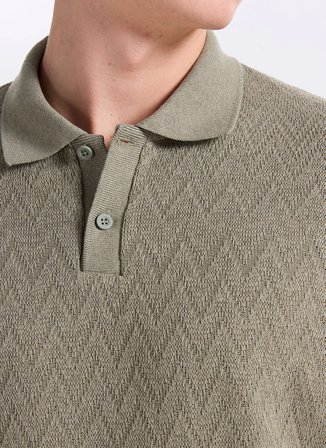 Jack & Jones Yeşil Erkek Regular Fit Zikzak Desenli Polo T-Shirt 12308294 JPRBLATRENTONJACQU POLOSMU
