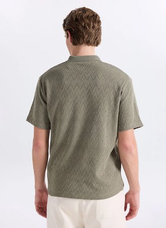 Jack & Jones Yeşil Erkek Regular Fit Zikzak Desenli Polo T-Shirt 12308294 JPRBLATRENTONJACQU POLOSMU