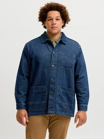 Jack Jones Bluderry Denim Owershırt Büyük Beden Erkek Jean Ceket 12308545