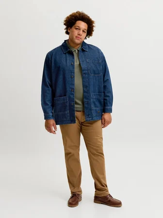 Jack Jones Bluderry Denim Owershırt Büyük Beden Erkek Jean Ceket 12308545