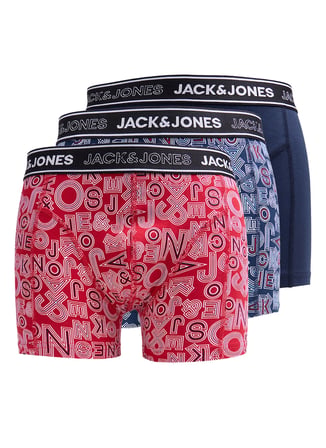Jack & Jones Lacivert Erkek Boxer 12309117 JACLOGO MIX TRUNKS 3 PACK
