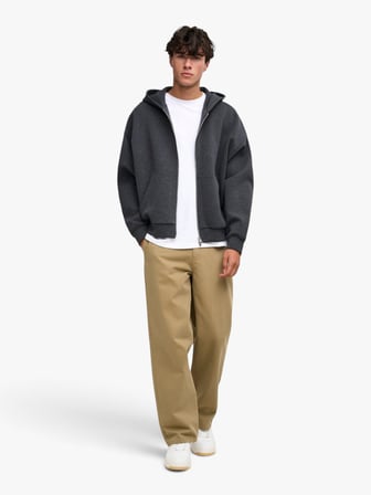 ONSGOYLE BOXY LS SCUBA ZIP HOODIE NOOS Erkek Gri Sweatshirt - 22035193