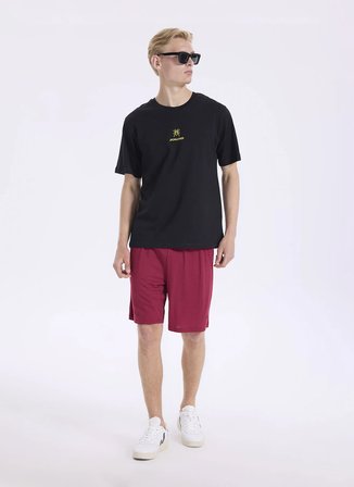 Jack & Jones Siyah Erkek Regular Fit Logo Baskılı T-Shirt 12307781 JORWILDLIFE TEE CREW BSS26