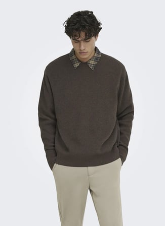 Only & Sons Kazak, L, Kahve