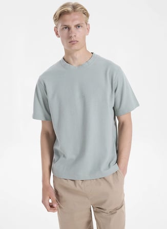 Jack & Jones Yeşil Erkek Regular Fit Logo Baskılı T-Shirt 12273217 JCOTARMAC FABRIC TEE CREW