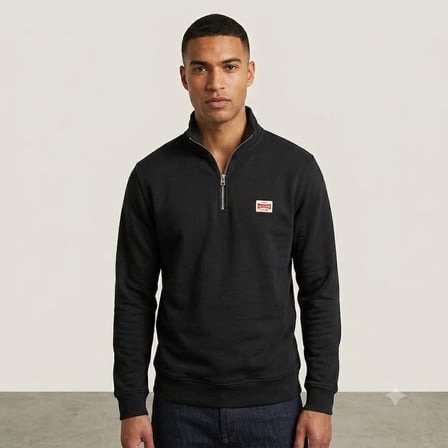 Only & Sons Erkek ONSDAWSON REG LS HALF SWEATSHİRT SİYAH- 22039036 