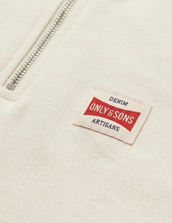 Only & Sons Erkek ONSDAWSON REG LS HALF SWEATSHİRT BEYAZ - 22039036 