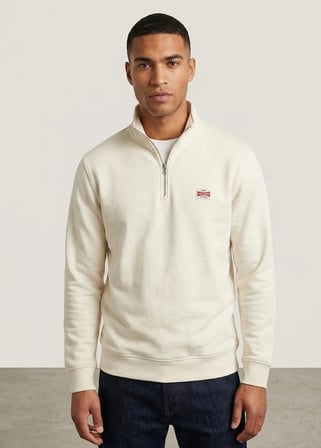 Only & Sons Erkek ONSDAWSON REG LS HALF SWEATSHİRT BEYAZ - 22039036 
