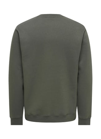 Only & Sons Yeşil Erkek O Yaka Baskılı Sweatshirt 22033193 ONSDAWSON REG CREW WW VD