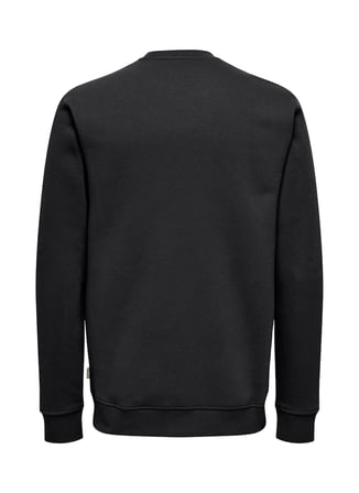 Only & Sons Siyah Erkek O Yaka Baskılı Sweatshirt 22033193 ONSDAWSON REG CREW WW VD