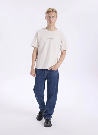 Jack & Jones Bej Erkek Regular Fit Logo Baskılı T-Shirt 12307760 JORTOOK TEE CRW NECK BSS26