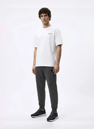 Jack & Jones Ekru Erkek Regular Fit Logo Baskılı T-Shirt 12306235 JORCLUB TEE SS CREW TRSS26