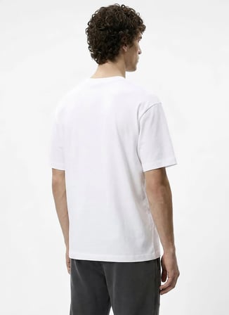 Jack & Jones Ekru Erkek Regular Fit Logo Baskılı T-Shirt 12306235 JORCLUB TEE SS CREW TRSS26