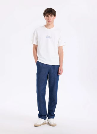 Jack & Jones Beyaz Erkek Regular Fit T-Shirt 12307700 JORFOCUS TEE SS CREW BSS26