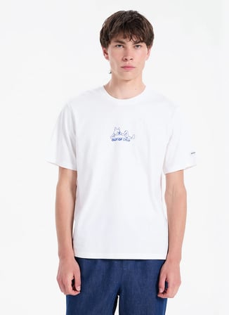 Jack & Jones Beyaz Erkek Regular Fit T-Shirt 12307700 JORFOCUS TEE SS CREW BSS26