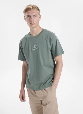 Jack & Jones Yeşil Erkek Regular Fit Logo Baskılı T-Shirt 12307781 JORWILDLIFE TEE CREW BSS26