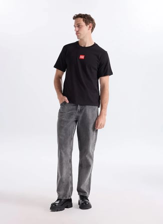 Jack & Jones Siyah Erkek Regular Fit Logo Baskılı T-Shirt 12307761 JPRBLUEJOEY TEE CREW BSS26