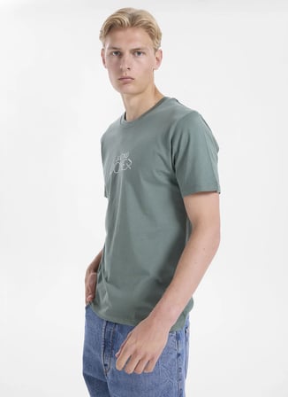 Jack & Jones Yeşil Erkek Regular Fit Logo Baskılı T-Shirt 12306242 JORCURVE TEE SS CREW BSS26