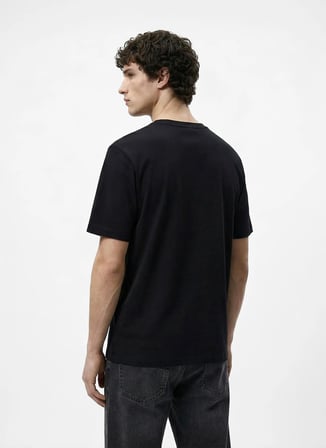 Jack & Jones Siyah Erkek Regular Fit Logo Baskılı T-Shirt 12307780 JCOTONE TEE CRW NECK BSS26
