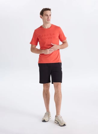 Jack & Jones Turuncu Erkek Regular Fit Logo Baskılı T-Shirt 12307677 JPRBLURANGER TEECREW BSS26
