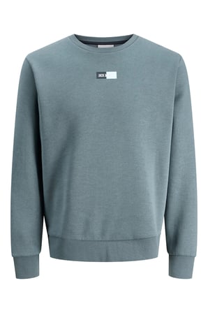 Jack & Jones Erkek Jjpan Bisiklet Yaka Logo Detaylı Sweatshirt 12310759 Havacı